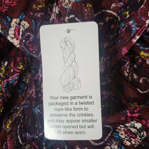 New 3X 30/32 Crinkled Flutter Maxi Dress Paisley Boho Festival Purple Floral - Picture 4 of 9